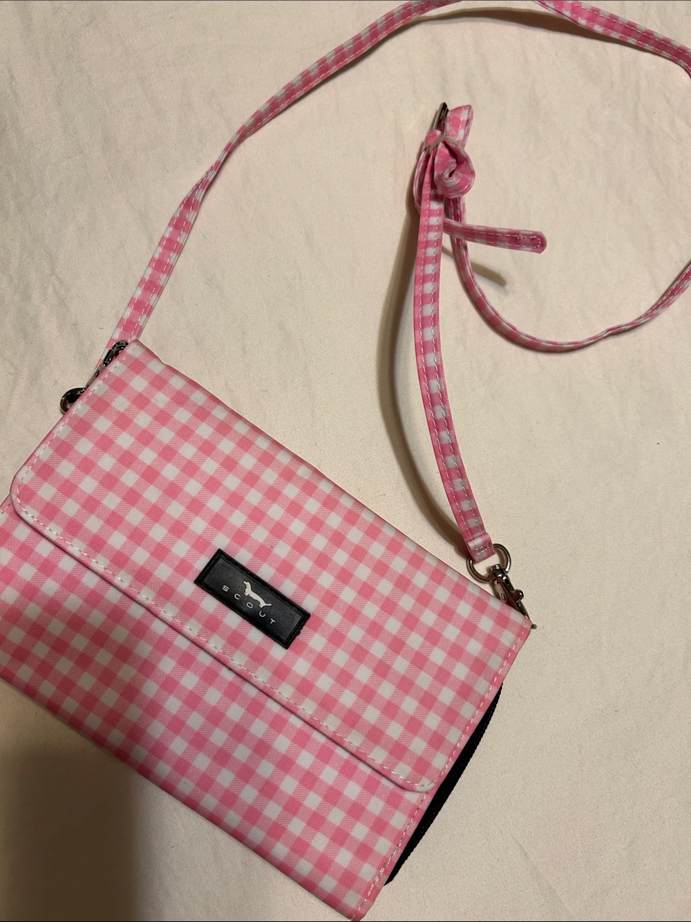 Scout Pink Gingham Crossbody Bag